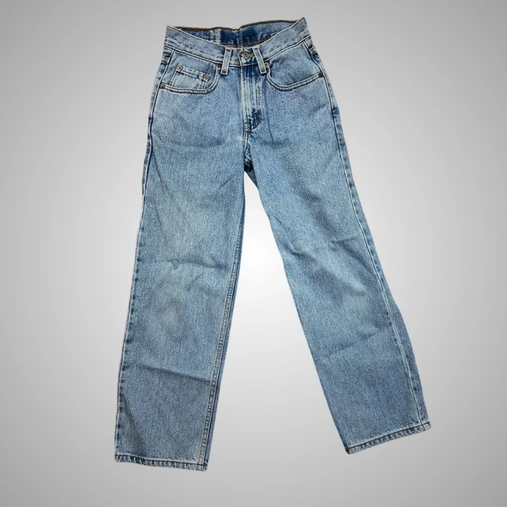Levi's 550 Jeans Kid 12 Slim 24x26 Light Blue Excellent Straight High Rise Denim